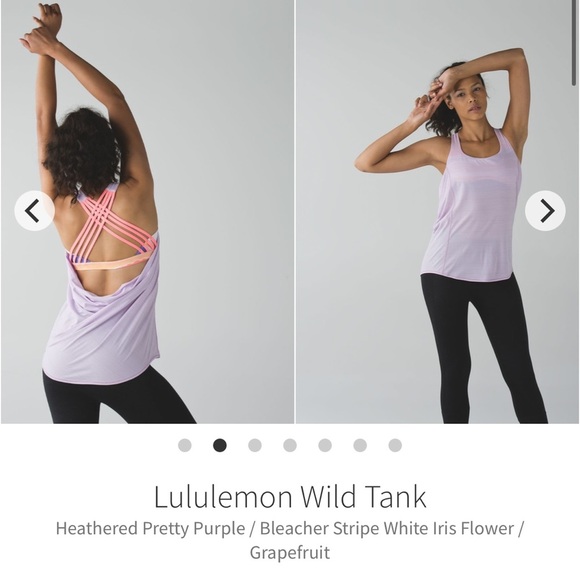 EUC Lululemon Wild Tank Size 6 Color heathered pretty purple/bleacher stripe - Picture 3 of 8